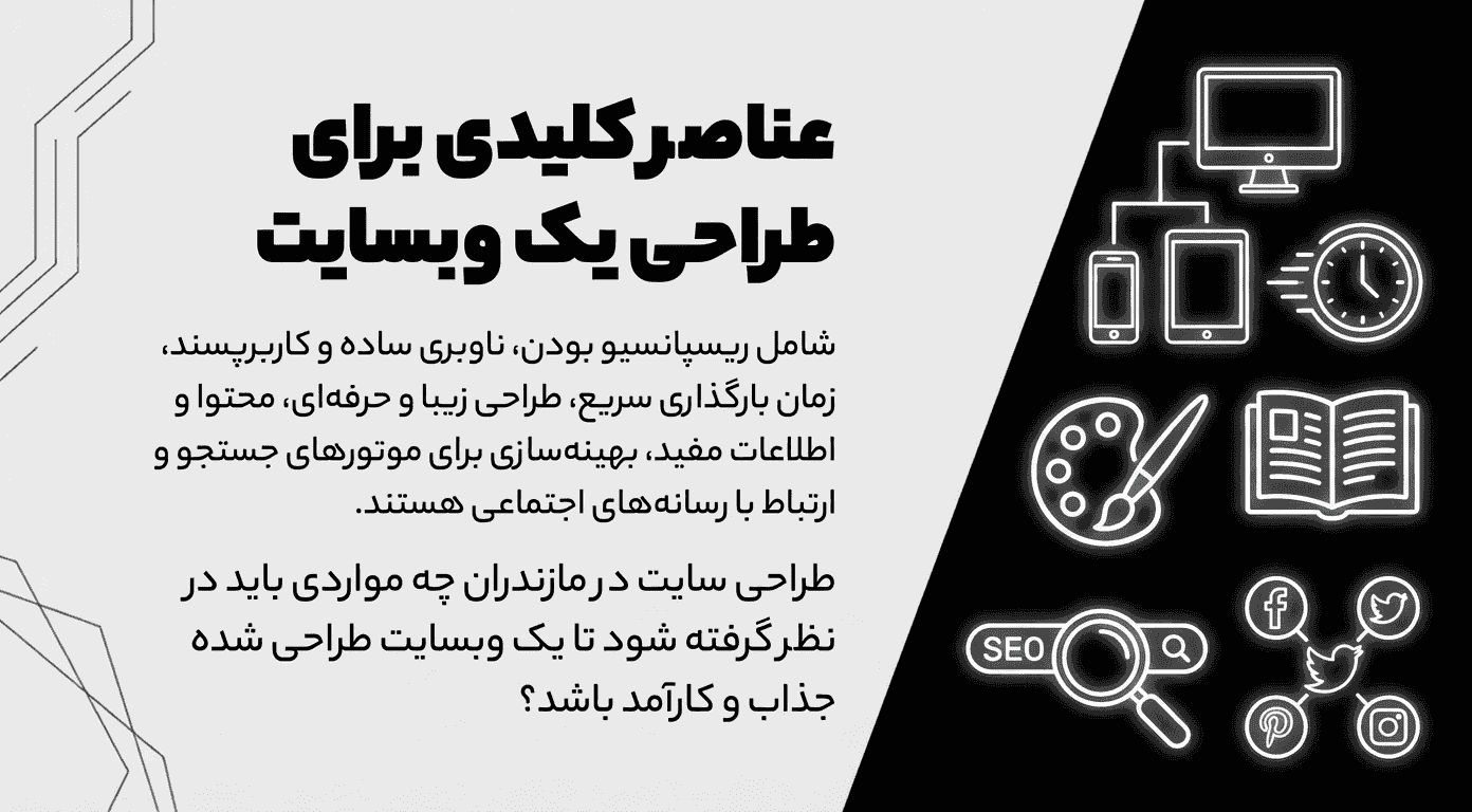 طراحی سایت در مازندران چه مواردی باید در نظر گرفته شود تا یک وبسایت طراحی شده جذاب و کارآمد باشد